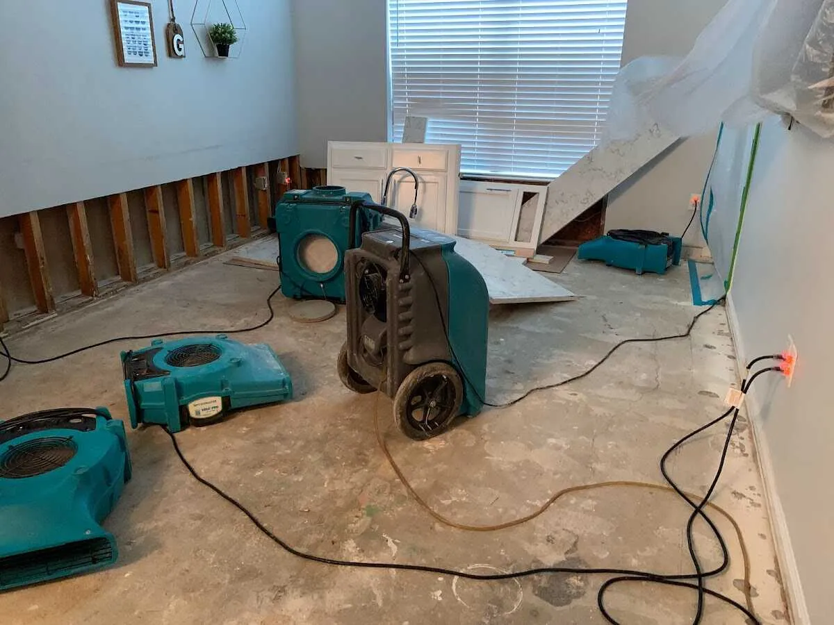 Dehumidifier in flood-cut room for Water Extraction & Removal in Ammon